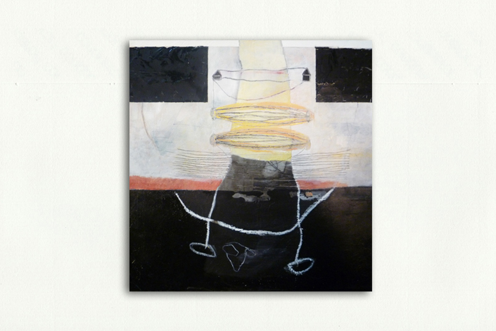 Serie Abstracción y Memoria. 'Itinerarios'. Mixta sobre MDF. 25 x 25 cm.