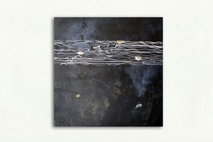 Serie Topografías. 'Agua congelada'. Mixta sobre MDF. 160 x 160 cm.